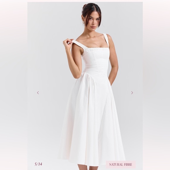 House of CB Dorothy white cotton midi sundress - Picture 9 of 16